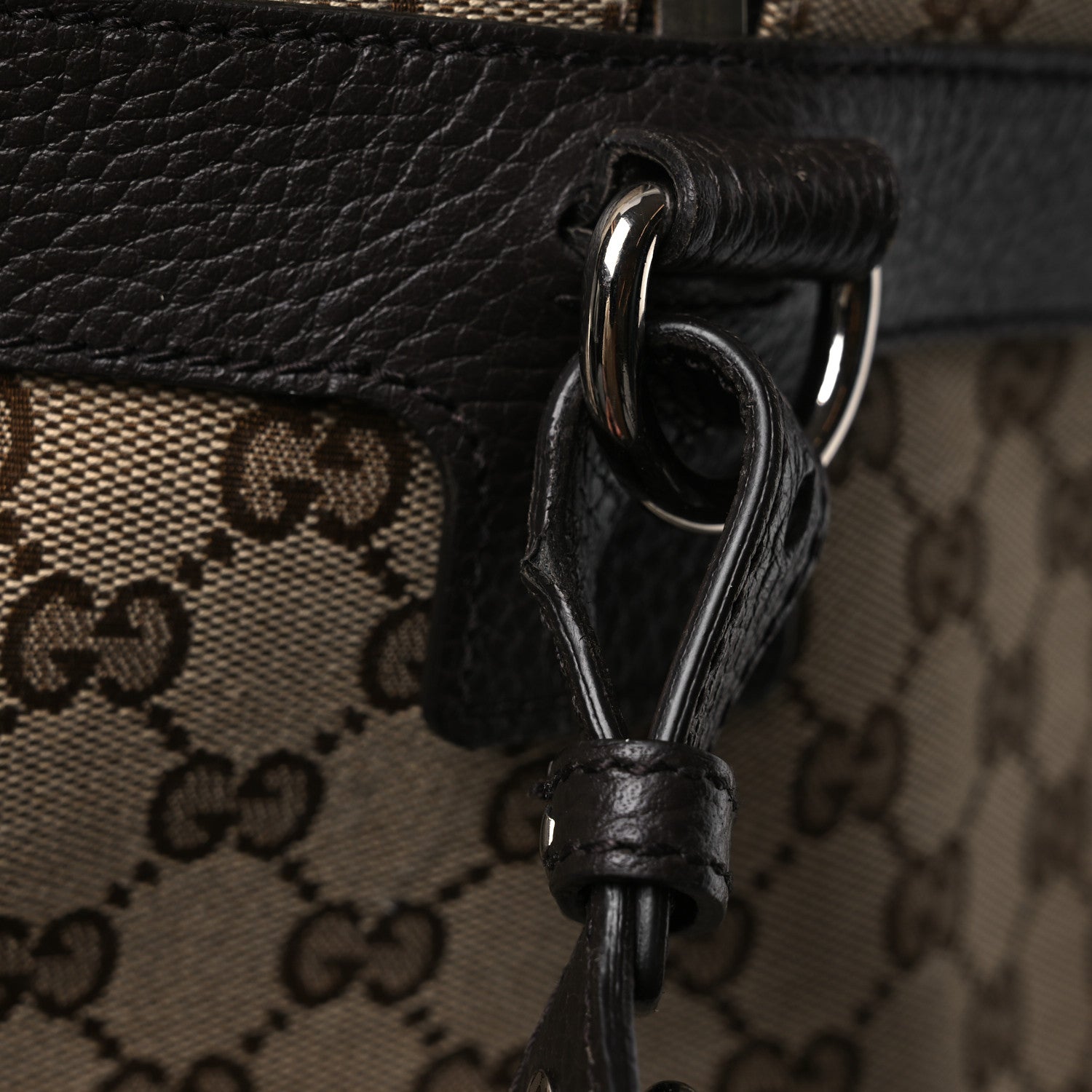 Gucci Monogram Dollar Calfskin Large Boston Duffle Bag Beige Ebony Testa di Moro Marrone Scuro 13 of 14
