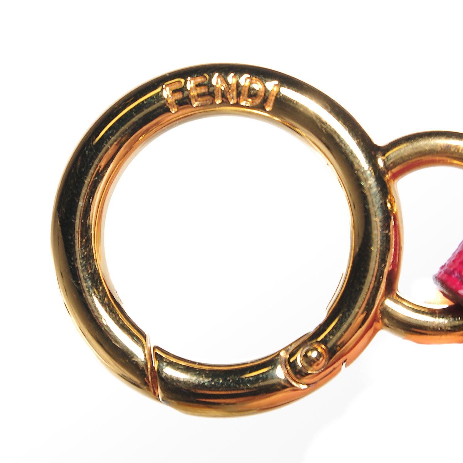 Fendi Fox Fur Pom Pom Bag Charm Fuchsia 4 of 6