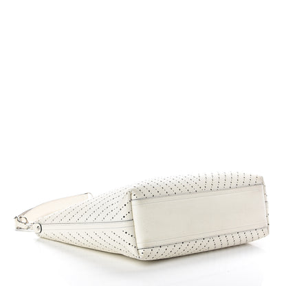 Chanel Perforated Grained Calfskin Shopping Tote White 4 of 10