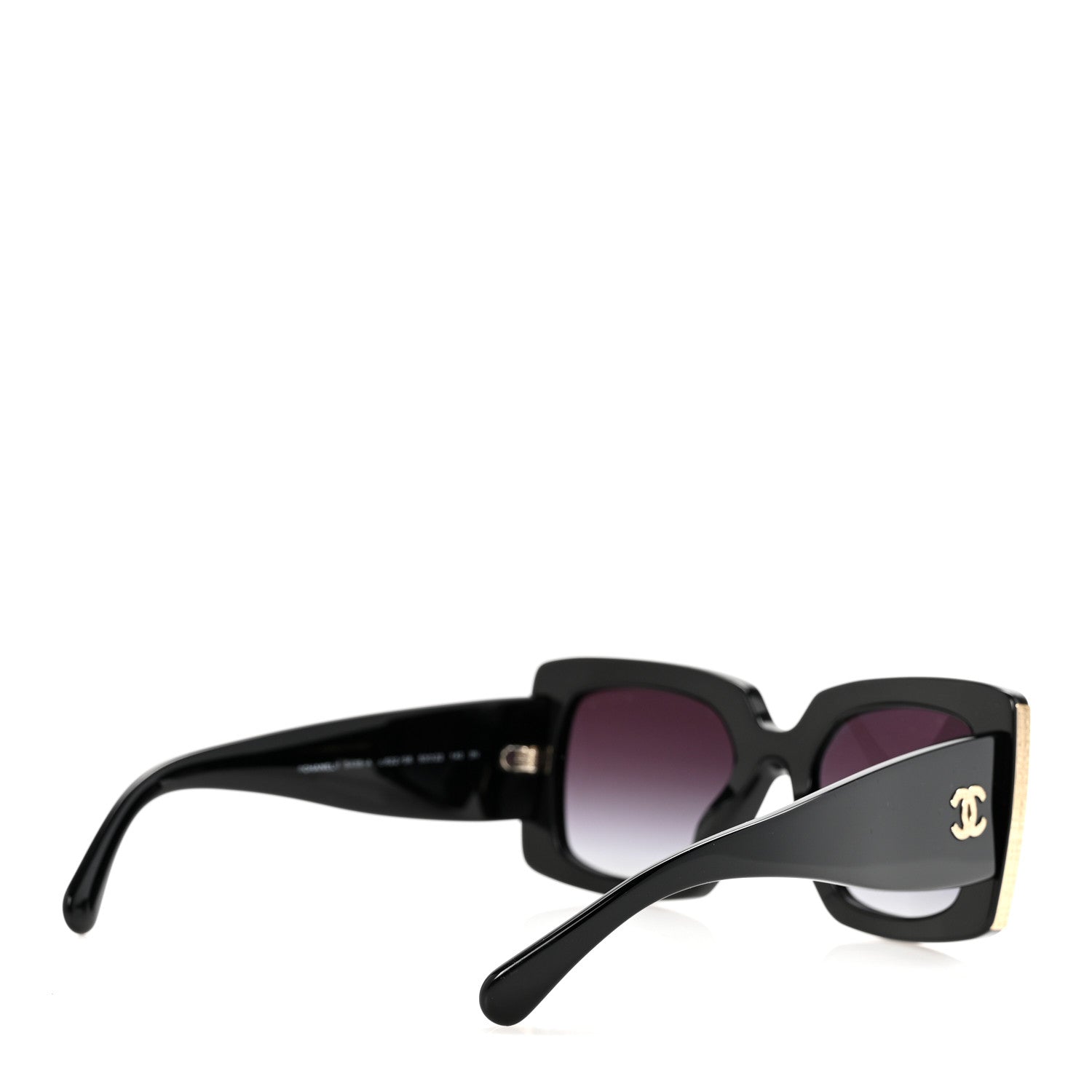 Chanel Acetate Rectangle Sunglasses 5435-A Black 7 of 16
