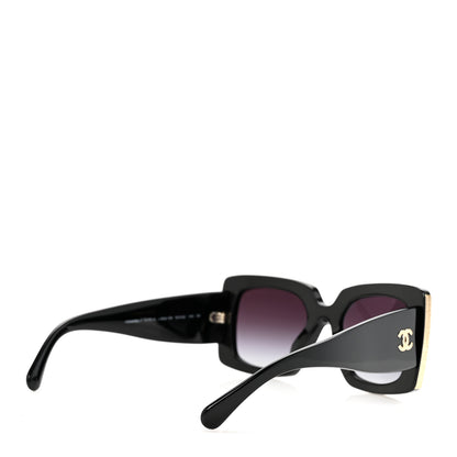 Chanel Acetate Rectangle Sunglasses 5435-A Black 7 of 16