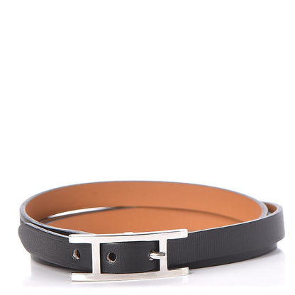 Hermes Chamonix Hapi 3MM Triple Tour Bracelet S Black 1 of 5