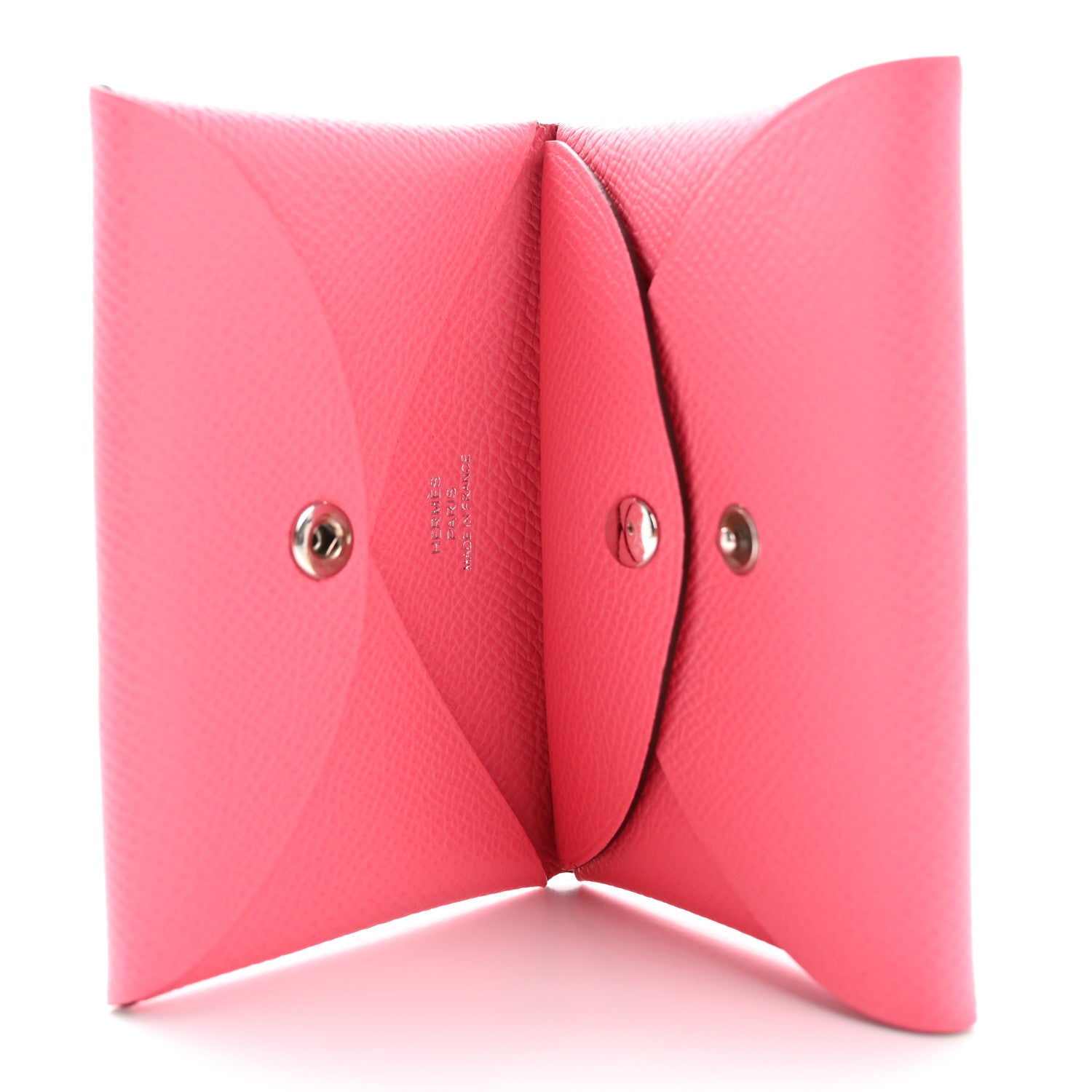 Hermes Epsom Calvi Duo Card Case Rose Azalee 5 of 8