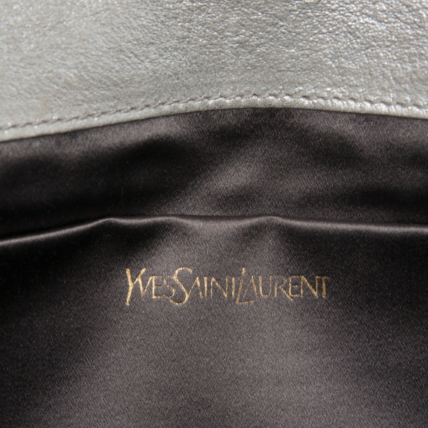 Saint Laurent Metallic Calfskin Monogram Large Belle De Jour Clutch Silver 9 of 11