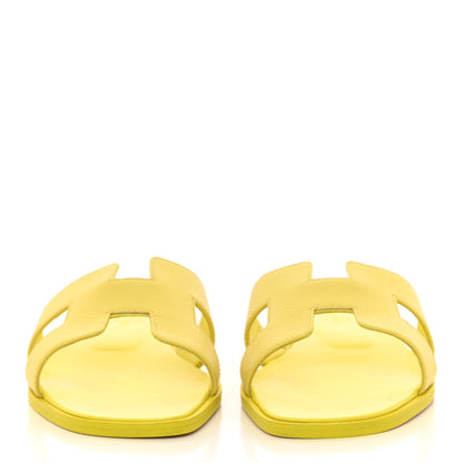 Hermes Epsom Oran Sandals 38 Jaune Pollen 2 of 10