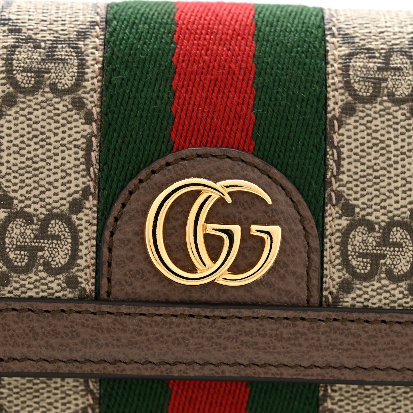 GG Supreme Monogram Web Ophidia Continental Wallet Brown