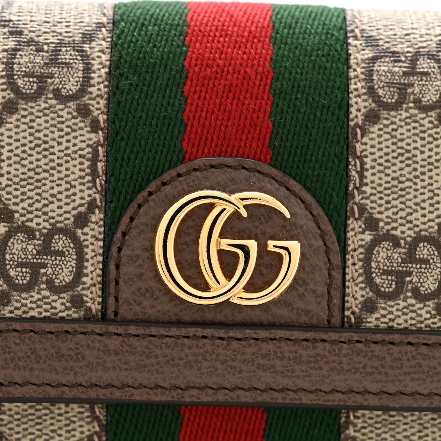 Gucci GG Supreme Monogram Web Ophidia Continental Wallet Brown 8 of 9