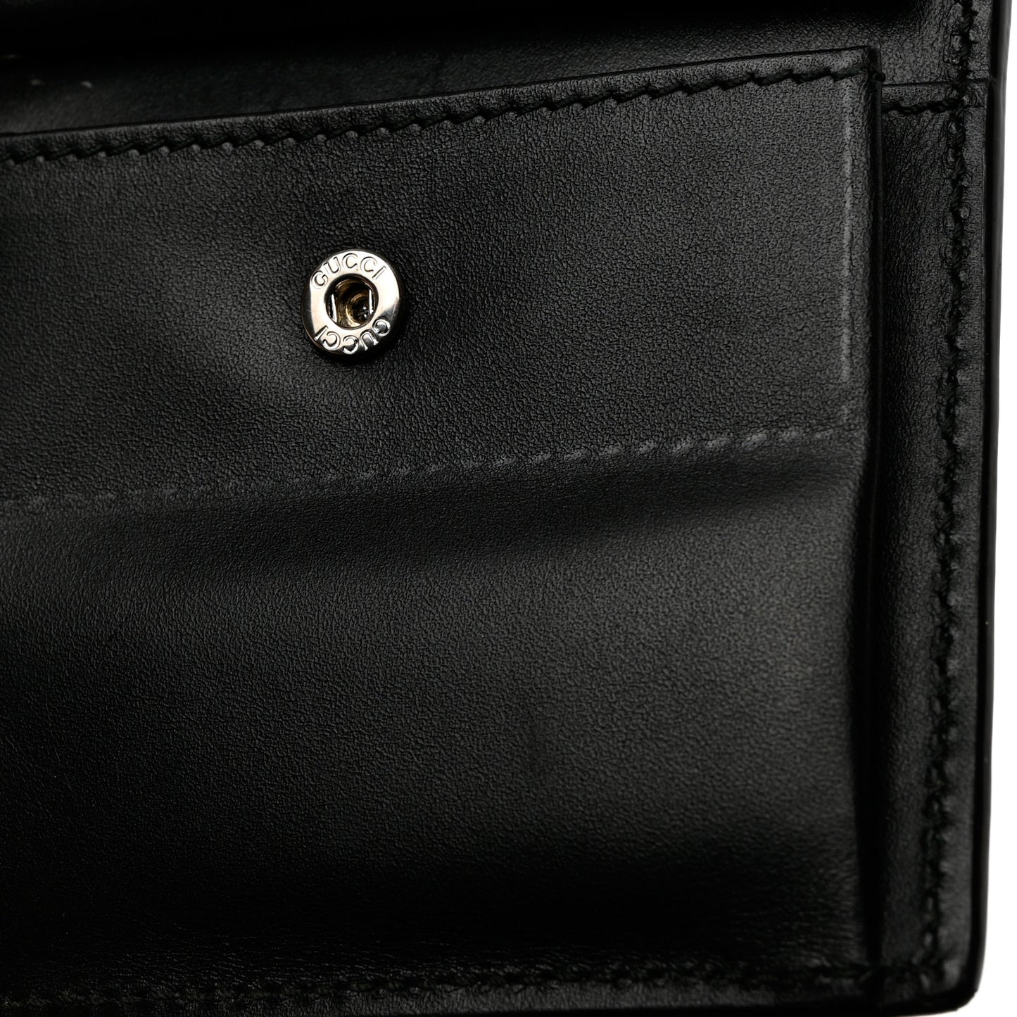 Guccissima Signature Web New Web Bi-Fold Coin Wallet Black