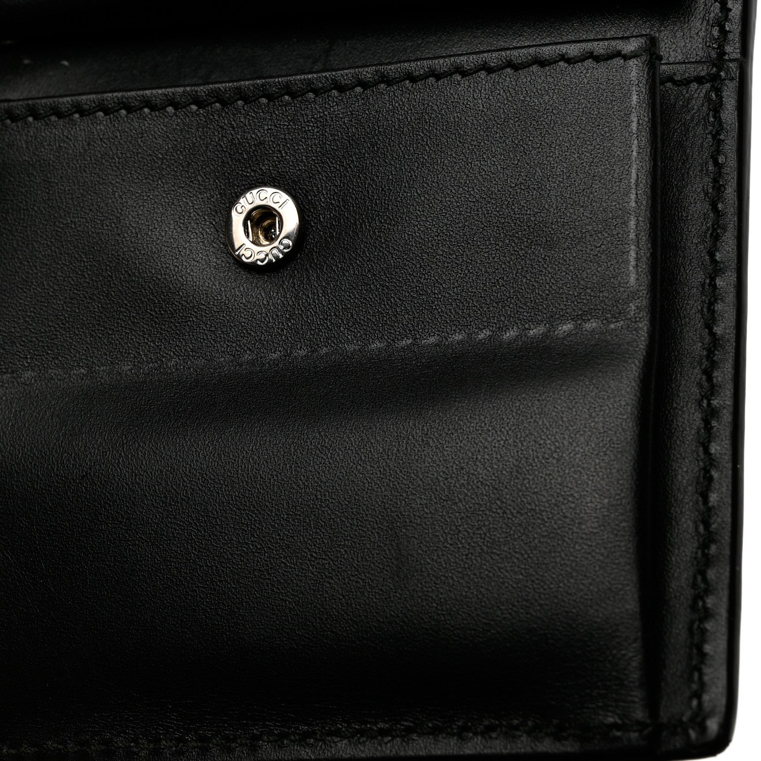 Gucci Guccissima Signature Web New Web Bi-Fold Coin Wallet Black 10 of 10