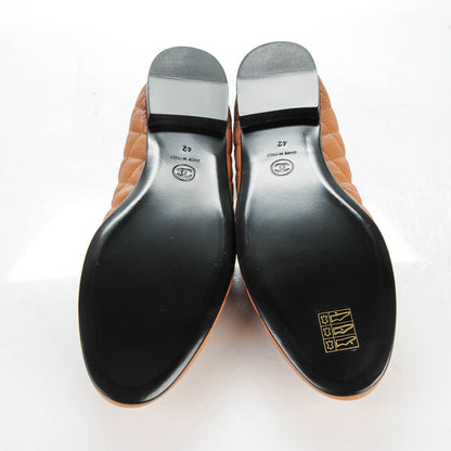 Chanel Aged Calfskin Quilted CC Cap Toe Ballerina Flats 42 Light Brown 5 of 9