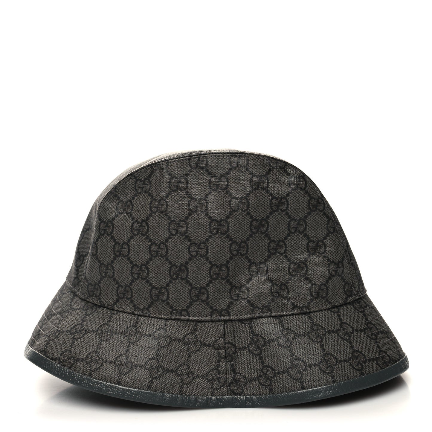 GG Supreme Monogram Textured Dollar Calfskin GG Blackie Fedora Hat M Grey Black Graphite