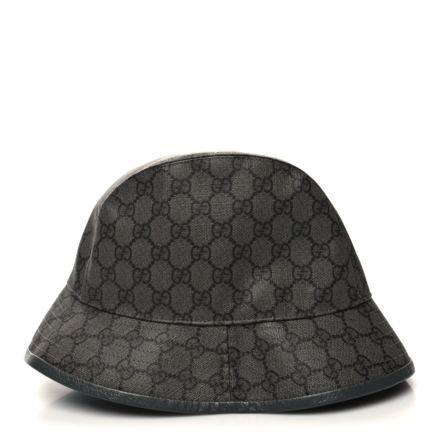 Gucci GG Supreme Monogram Textured Dollar Calfskin GG Blackie Fedora Hat M Grey Black Graphite 3 of 8