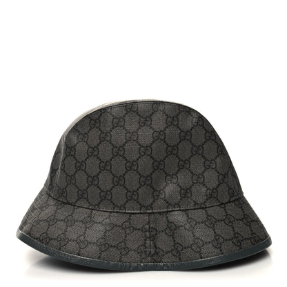 Gucci GG Supreme Monogram Textured Dollar Calfskin GG Blackie Fedora Hat M Grey Black Graphite 3 of 8
