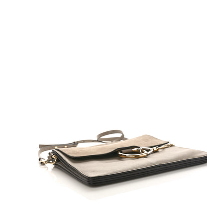 Chloe Calfskin Suede Medium Faye Shoulder Bag Motty Grey 4 of 11