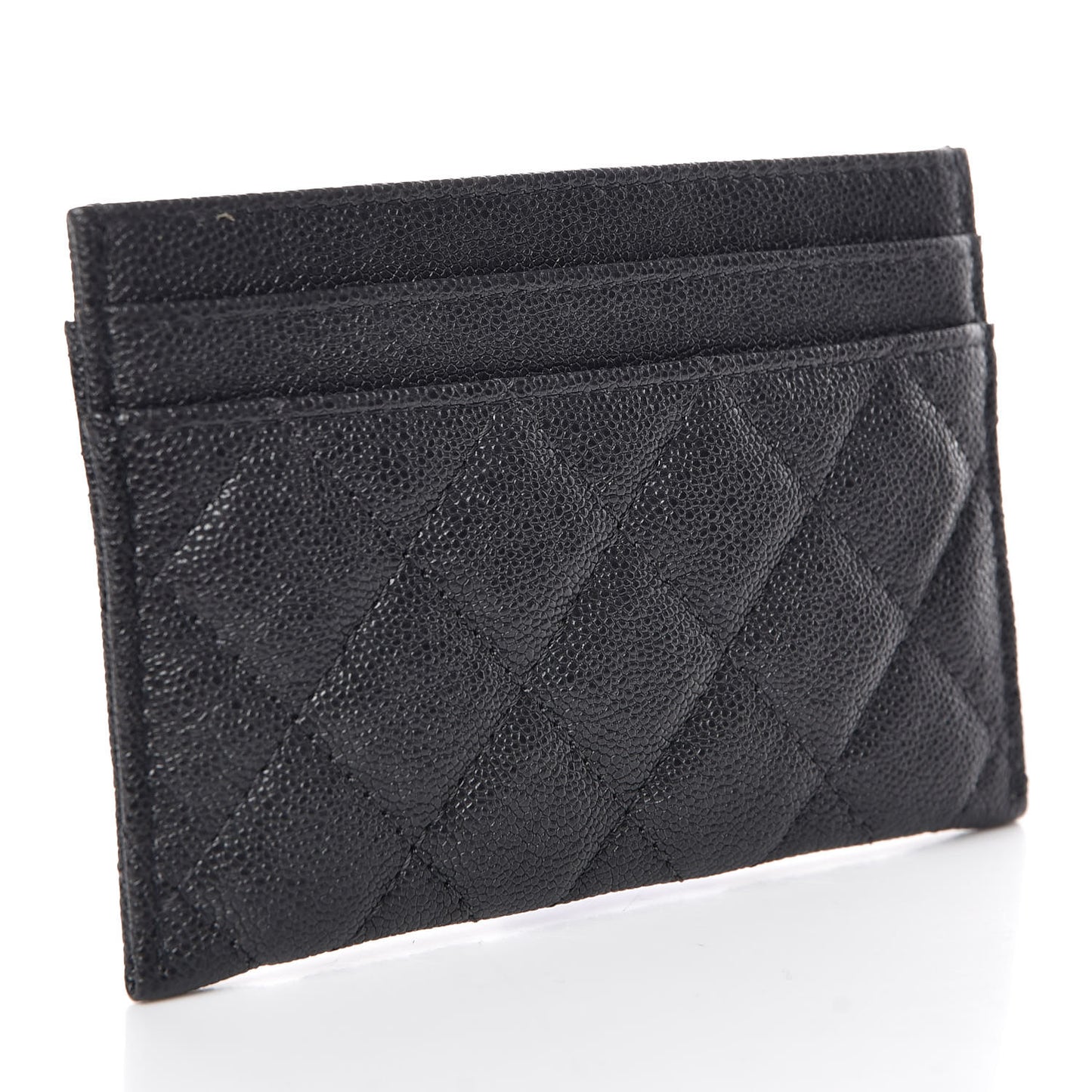 Caviar Quilted Boy Card Holder Charcoal
