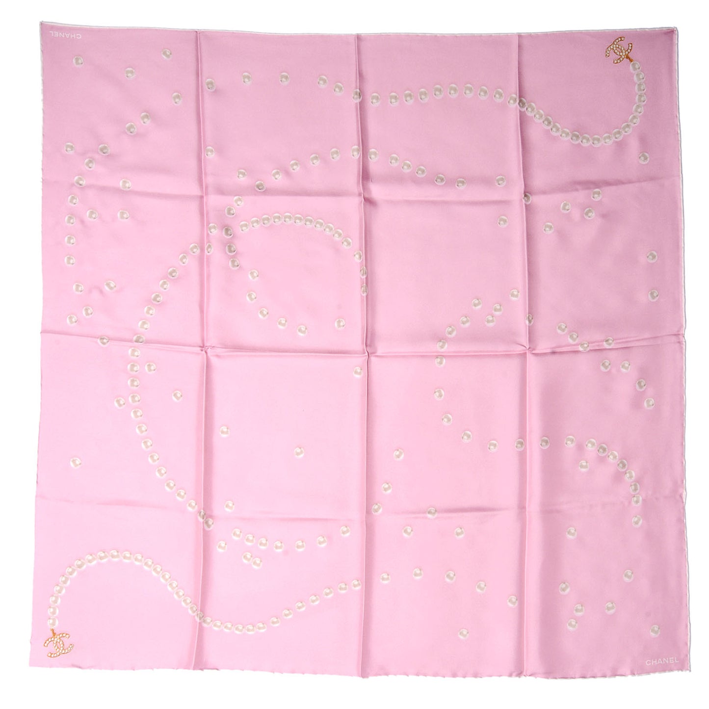 Silk Pearl CC Square Scarf Pink