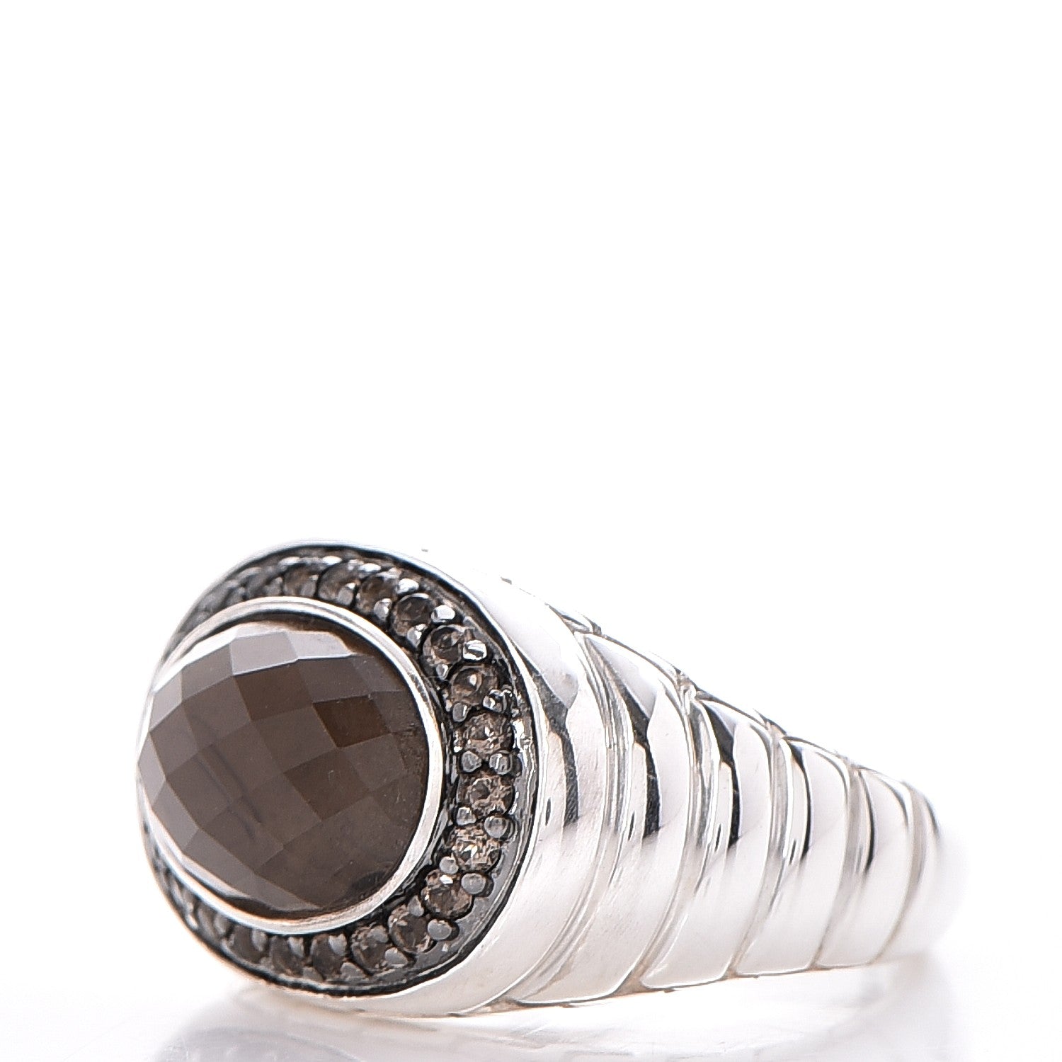 John Hardy Sterling Silver 14mm Smoky Quartz Batu Bedeg Ring 55 7.25 2 of 6