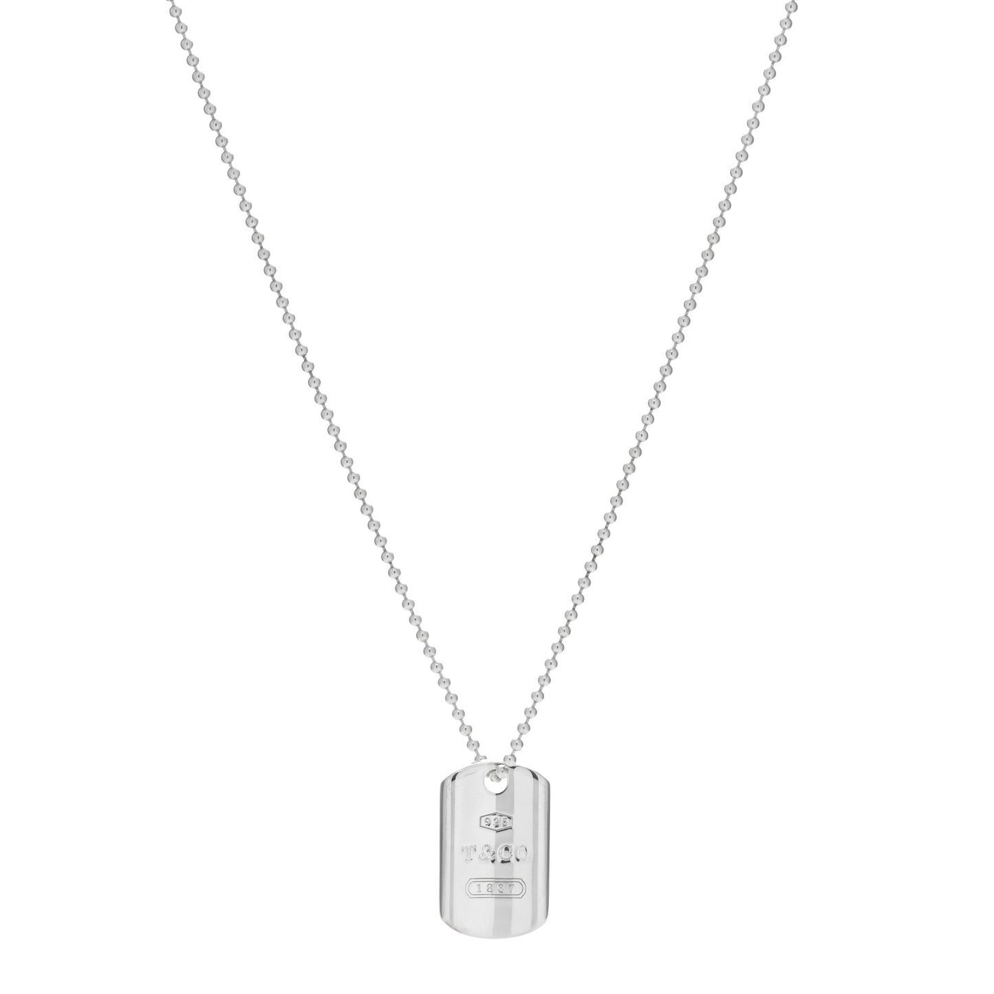 Sterling Silver 1837 Dog Tag Pendant Necklace