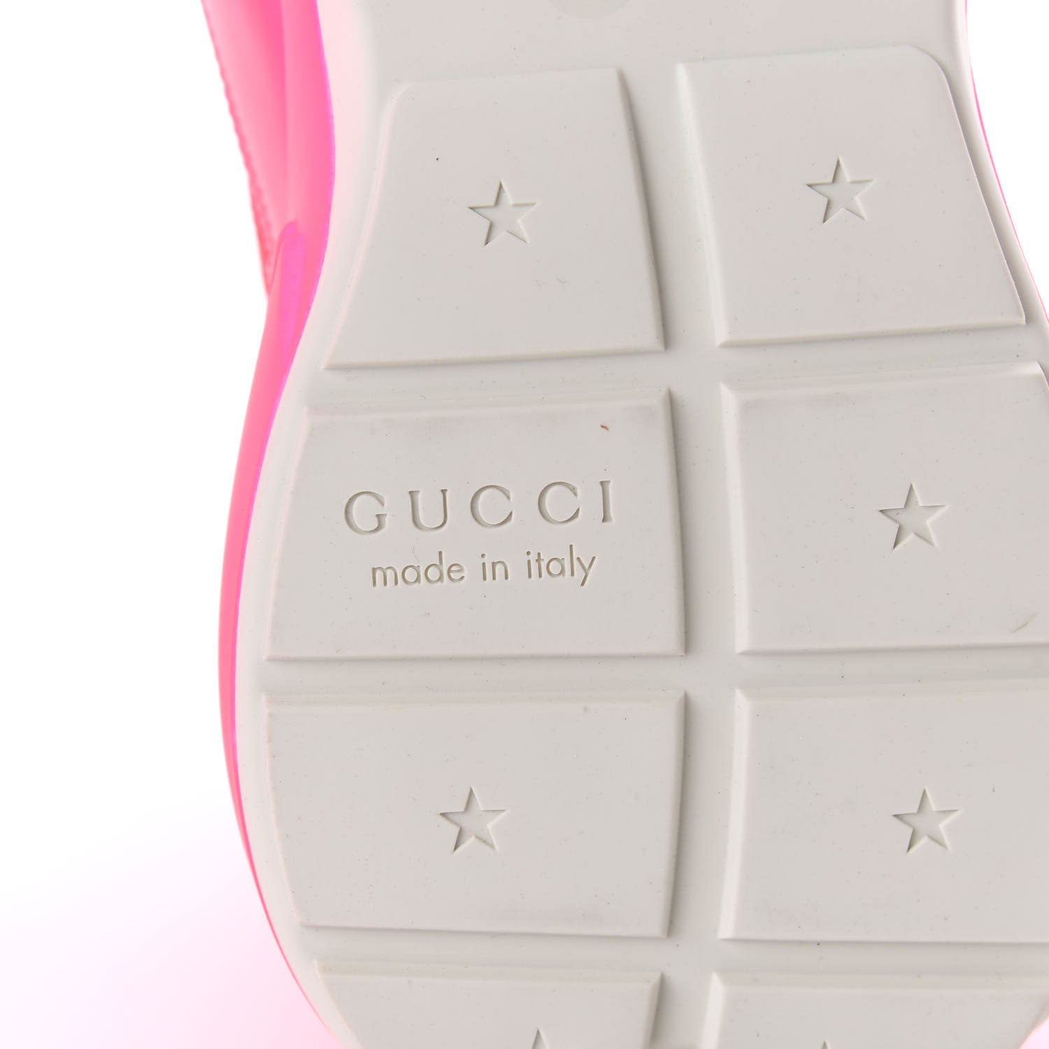 Gucci Calfskin Mens Rhyton Sneakers 9 Fuxia Fluo 6 of 10