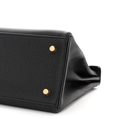Hermes Togo Horseshoe Kelly Retourne 28 Black Vert Fonce 10 of 11
