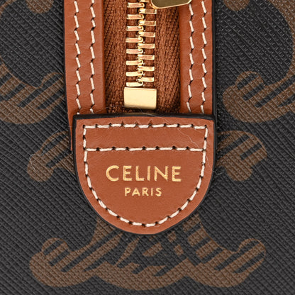 Celine Triomphe Canvas XL Calfskin Small Boston Bag Tan 6 of 9