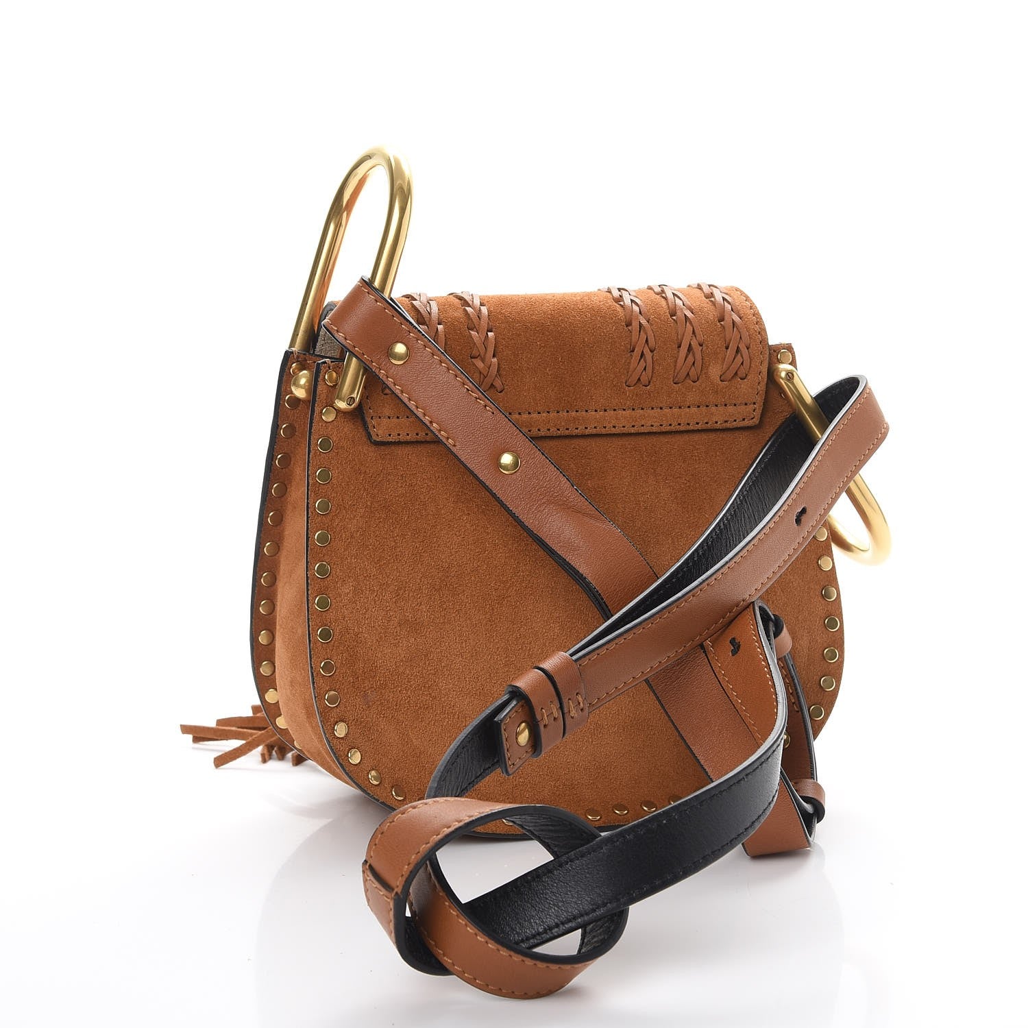 Chloe Suede Calfskin Braided SMini Hudson Shoulder Bag Caramel 3 of 7