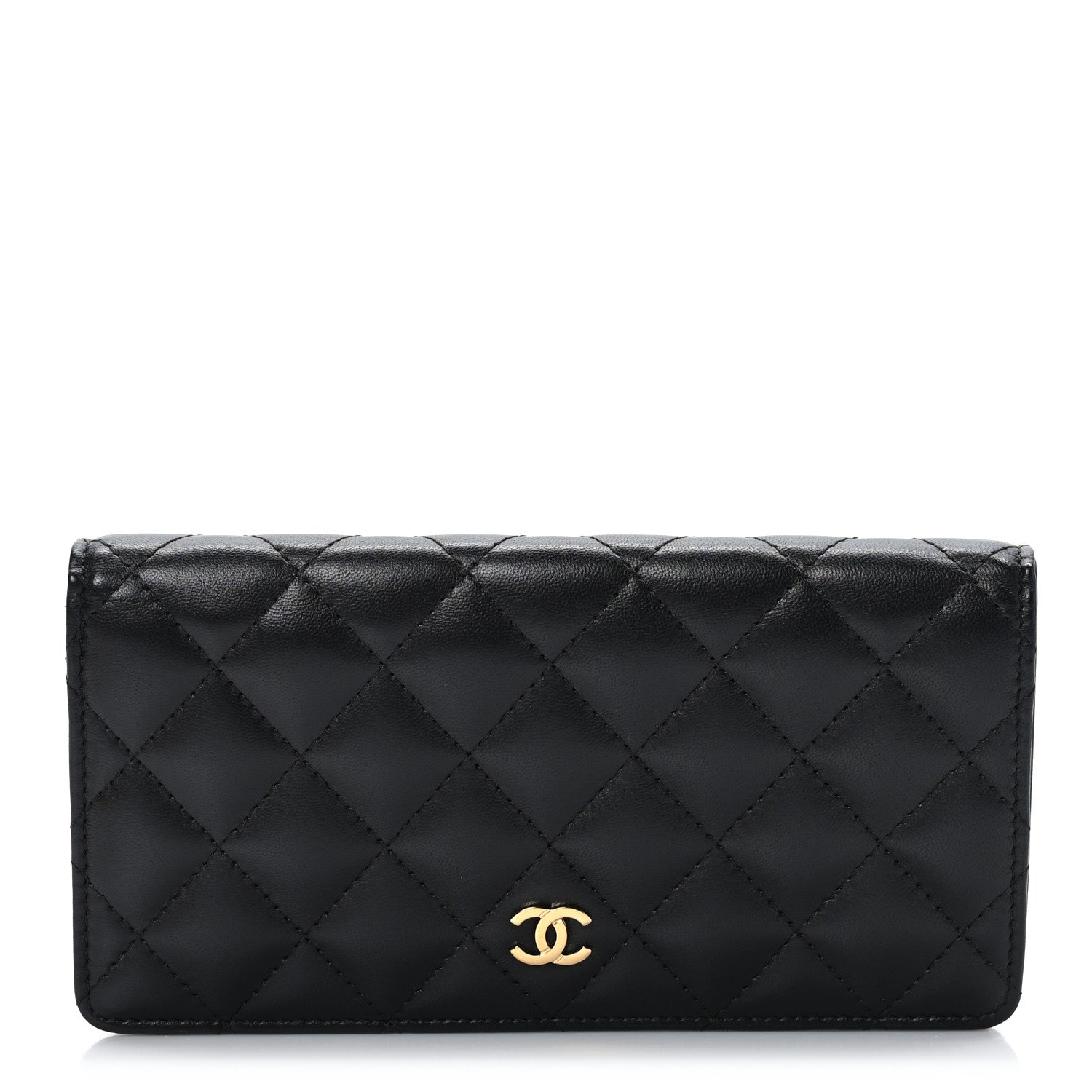 Chanel Lambskin Quilted Yen Wallet Black 1 of 9