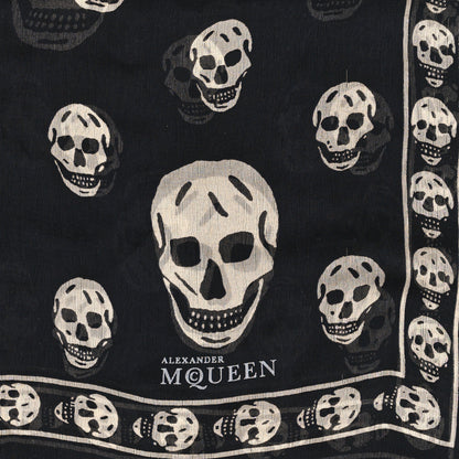 Alexander McQueen Silk Chiffon Skull Scarf Black Ivory 2 of 4