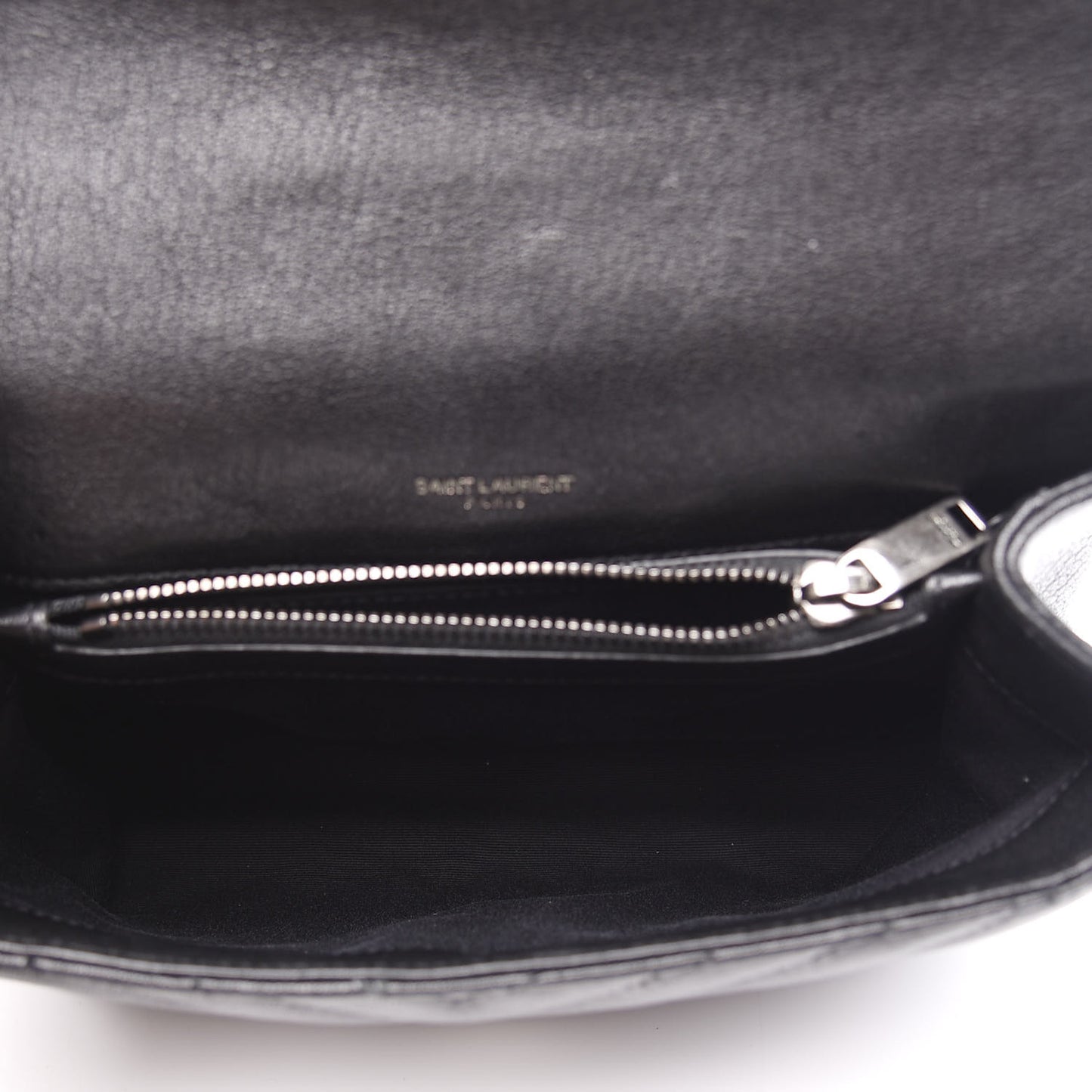 Sheepskin Matelasse Chevron Monogram Medium College Bag Black