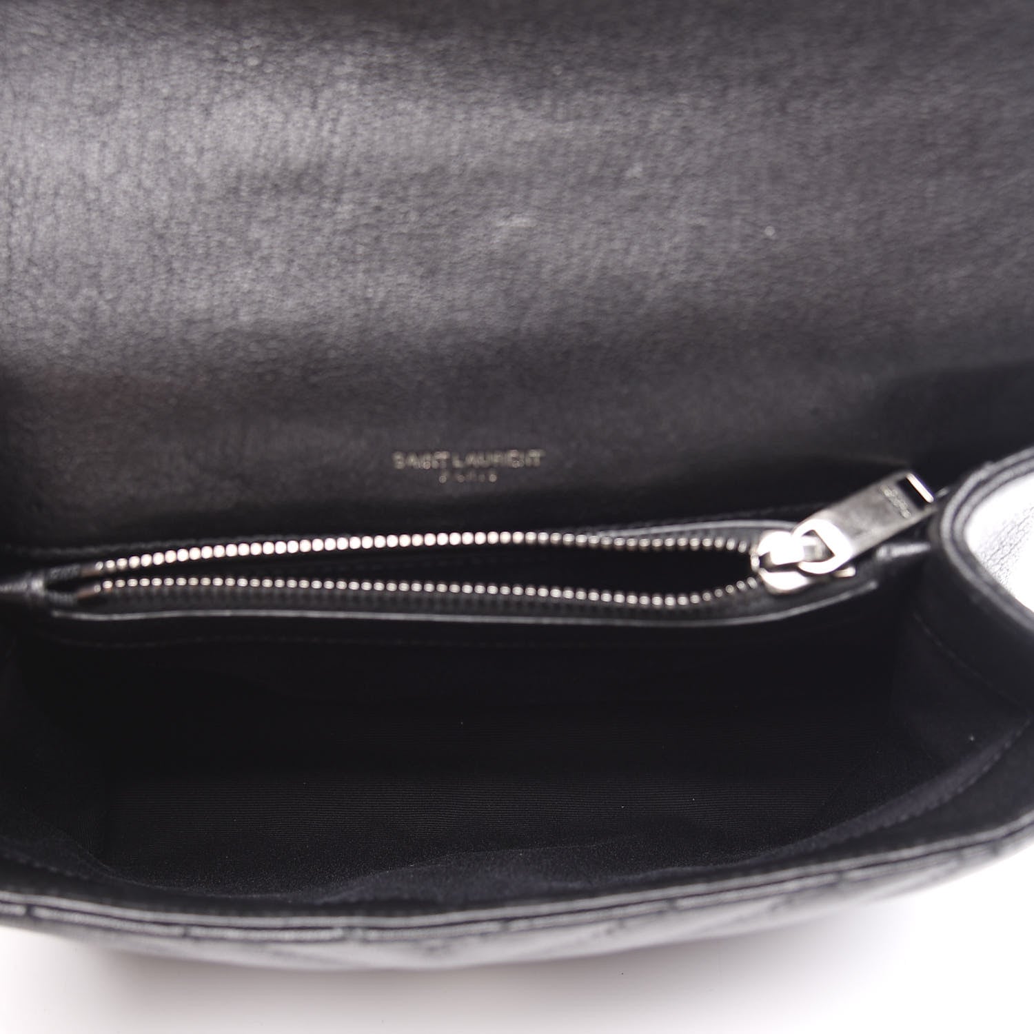 Saint Laurent Sheepskin Matelasse Chevron Monogram Medium College Bag Black 4 of 10