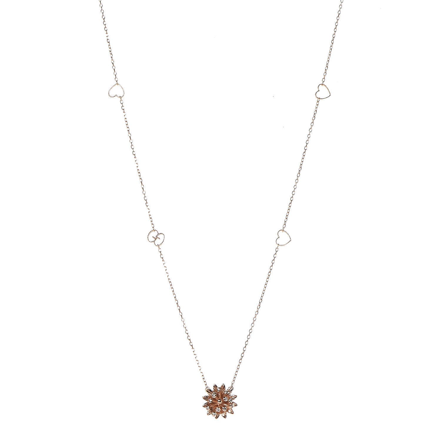 Gucci 18K Rose Gold Diamond Flora Necklace 1 of 7