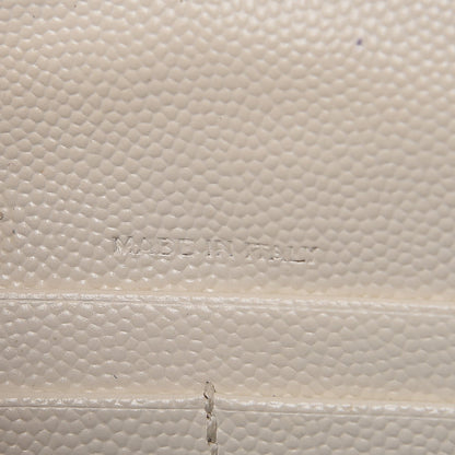 Saint Laurent Grain De Poudre Matelasse Chevron Monogram Envelope Chain Wallet Dove White 8 of 17