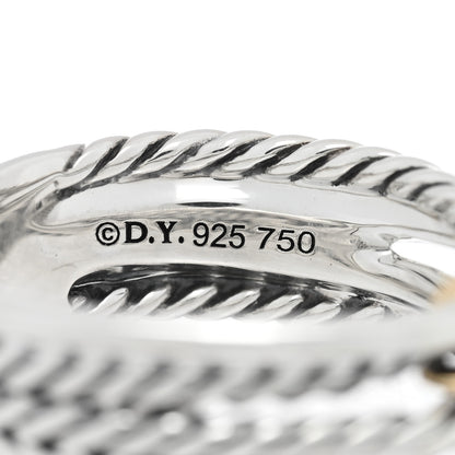 David Yurman Sterling Silver 18K Yellow Gold 6mm X Crossover Ring 50 5.5 4 of 4