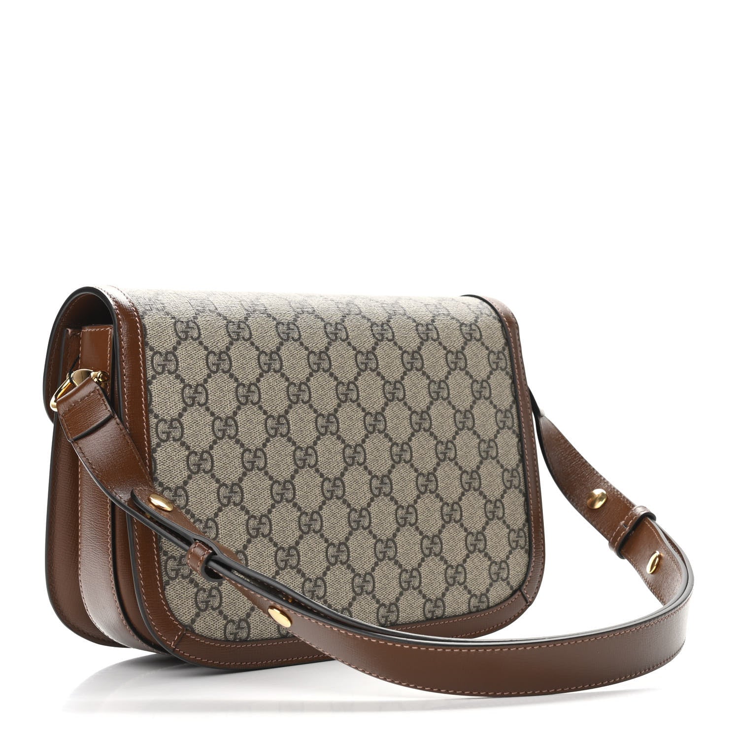 Gucci GG Supreme Monogram Horsebit 1955 Shoulder Bag Beige Brown Sugar 3 of 9