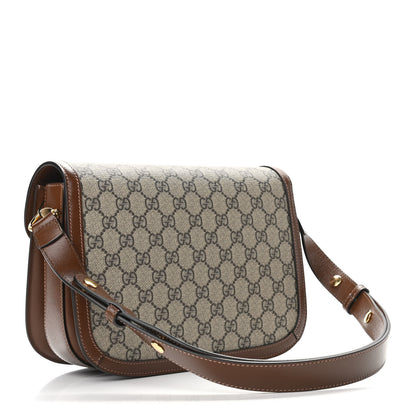 Gucci GG Supreme Monogram Horsebit 1955 Shoulder Bag Beige Brown Sugar 3 of 9