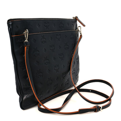 MCM Calfskin Ottomar Monogram Medium Crossbody Pouch Black 3 of 11