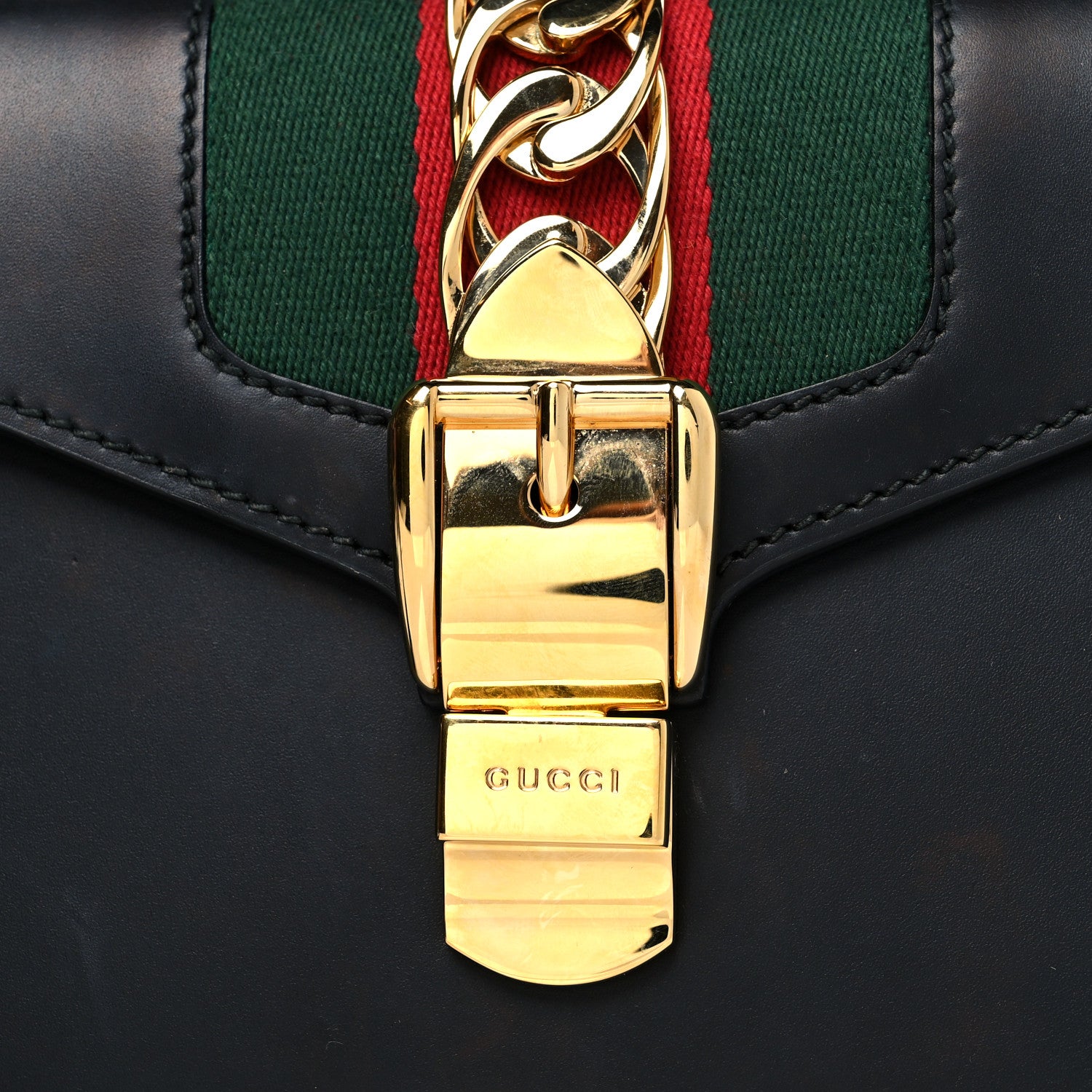 Gucci Calfskin Mini Sylvie Top Handle Bag Black 9 of 11
