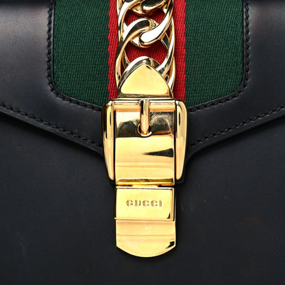 Gucci Calfskin Mini Sylvie Top Handle Bag Black 9 of 11