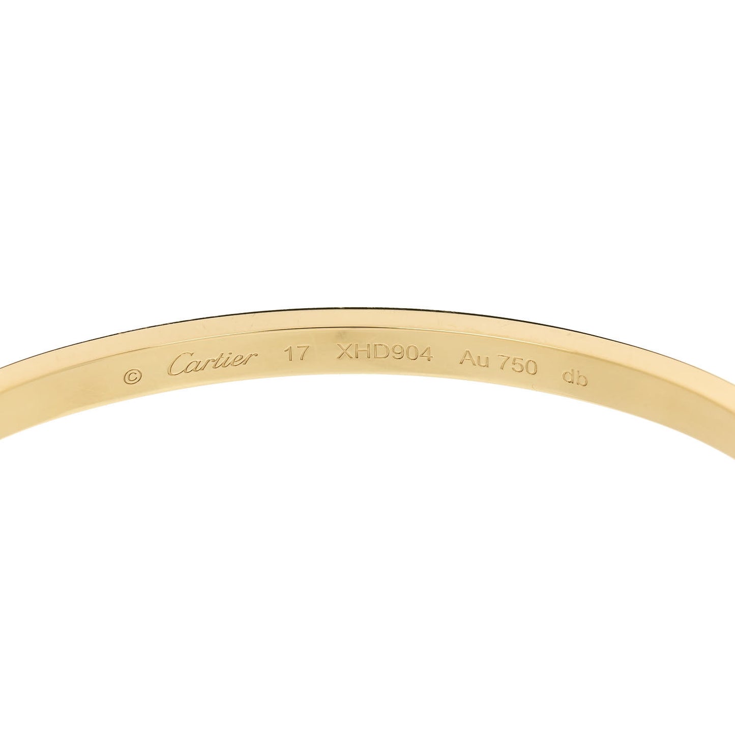 18K Yellow Gold Small LOVE Bracelet 17