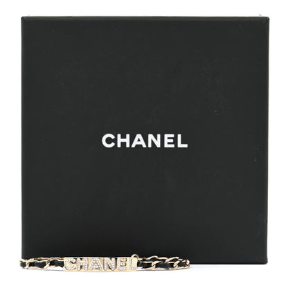 Chanel Metal Lambskin Crystal Sergeant Chanel Bracelet Gold 6 of 6