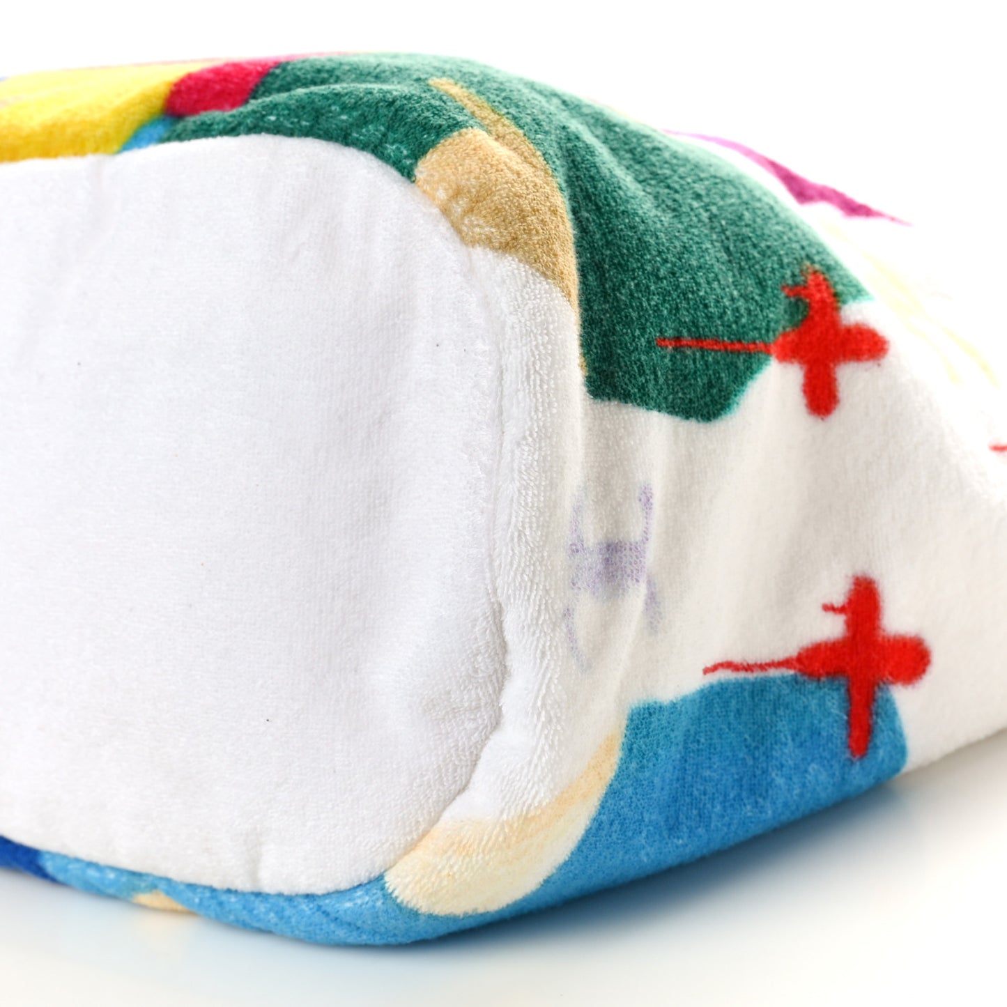 Terry Cotton Beach Tote Towel Set White Multicolor