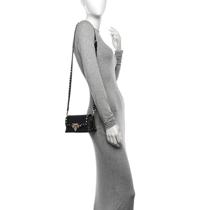 Valentino Garavani Pebbled Calfskin Mini Rockstud Crossbody Bag Black 2 of 9