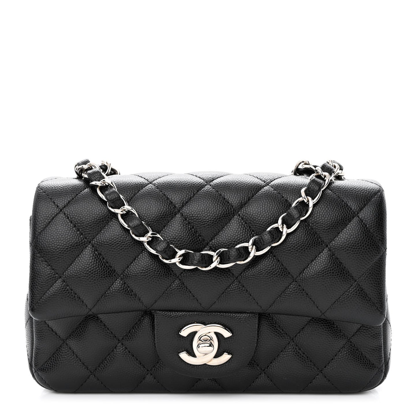 Caviar Quilted Mini Rectangular Flap Black