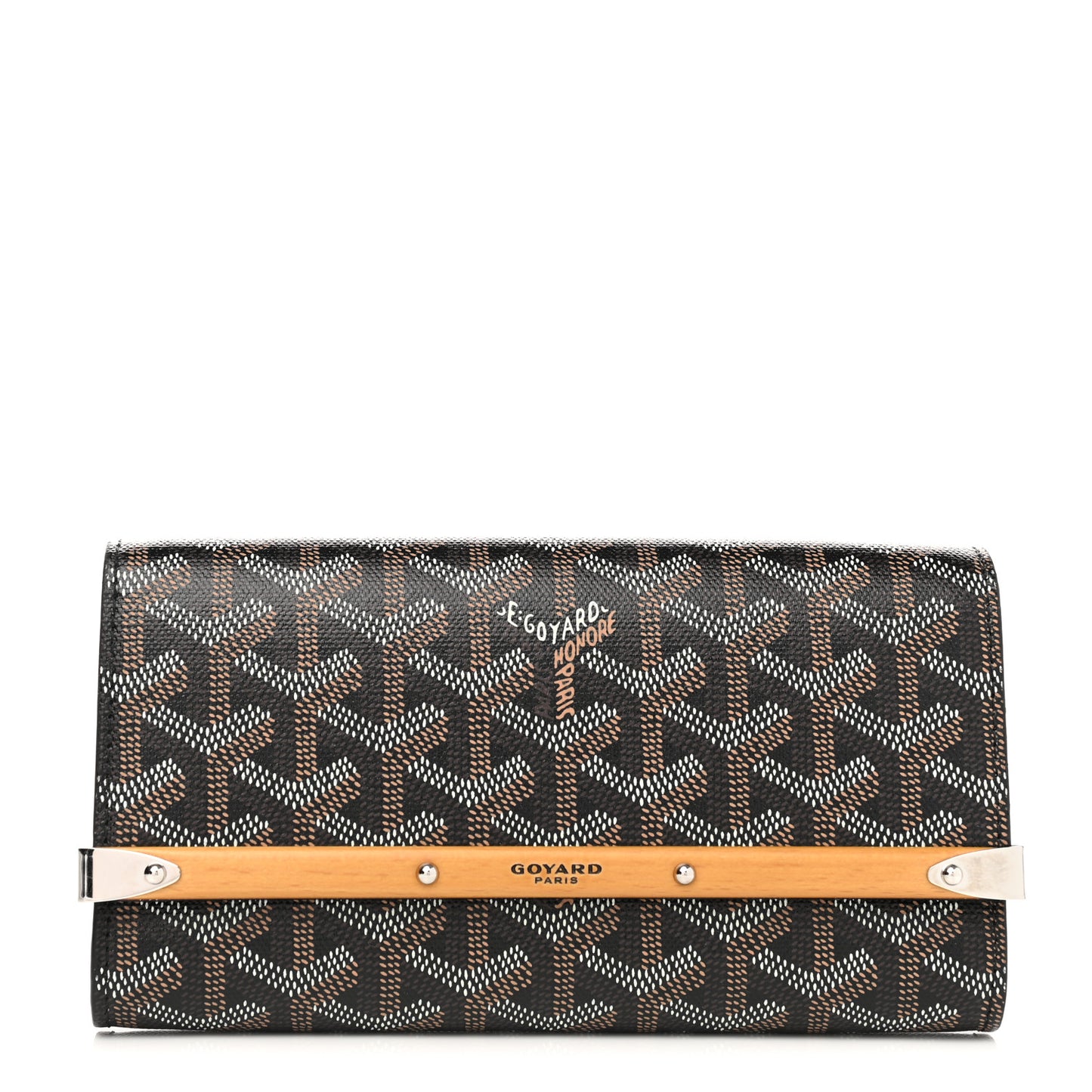 Goyardine Monte Carlo Bois Clutch Black