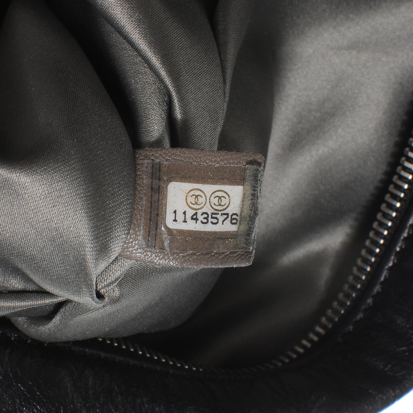 Lambskin Large Rock and Chain Hobo Black