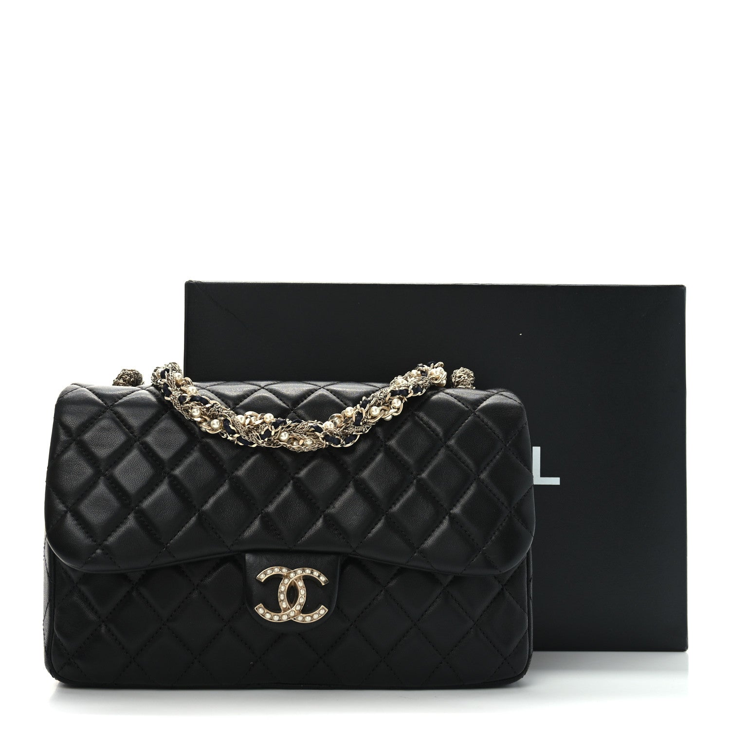 Chanel Lambskin Quilted Medium Westminster Pearl Flap Black 11 of 11