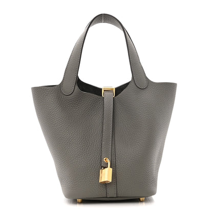 Hermes Taurillon Clemence Picotin Lock 18 PM Gris Meyer 1 of 10