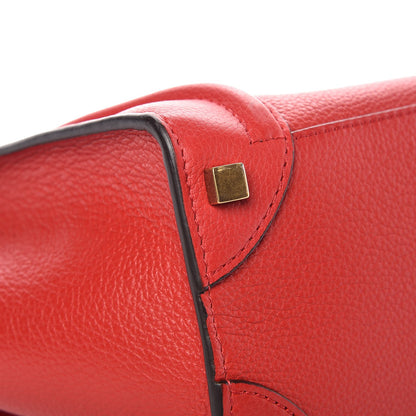 Celine Drummed Calfskin Micro Luggage Coquelicot 9 of 9