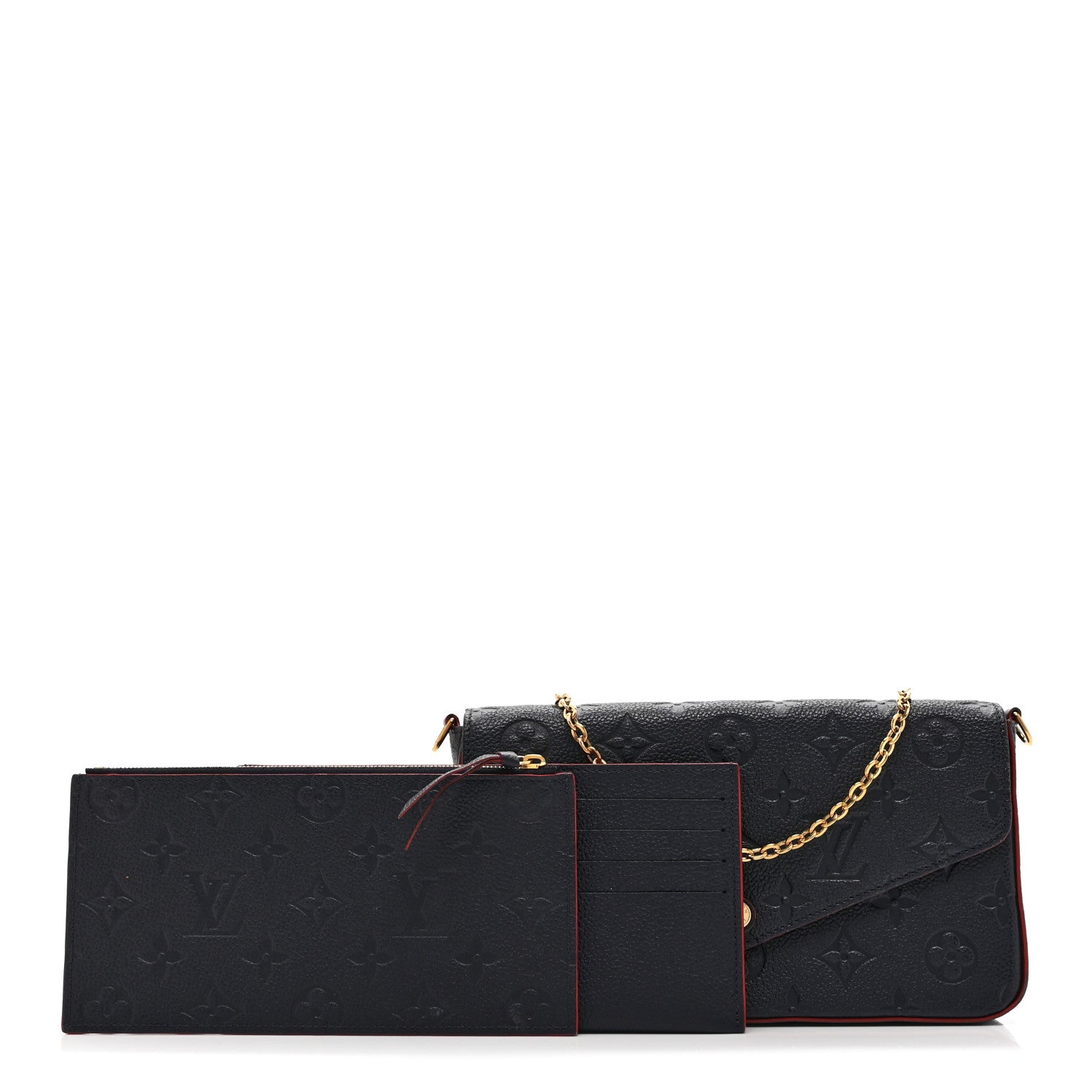 Louis Vuitton Empreinte Pochette Felicie Chain Wallet Marine Rouge 3 of 11