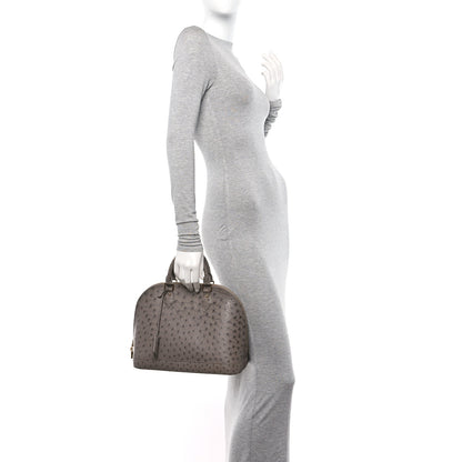 Louis Vuitton Ostrich Alma PM Gris 2 of 10